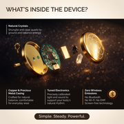 What's inside The OneDevice in 24K Gold: natural crystals, copper and precious metal casing, tuned electronics