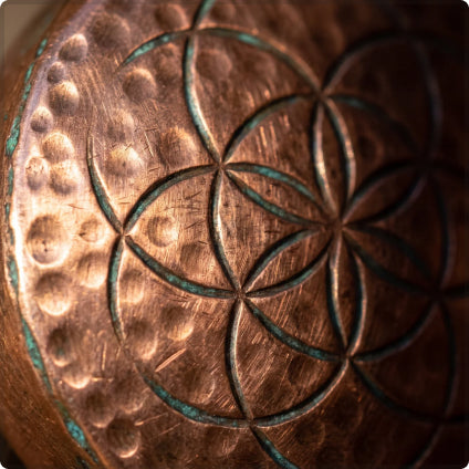 Macro of copper detail, warm