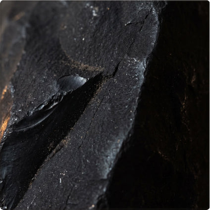 Macro of shungite, dark and tactile